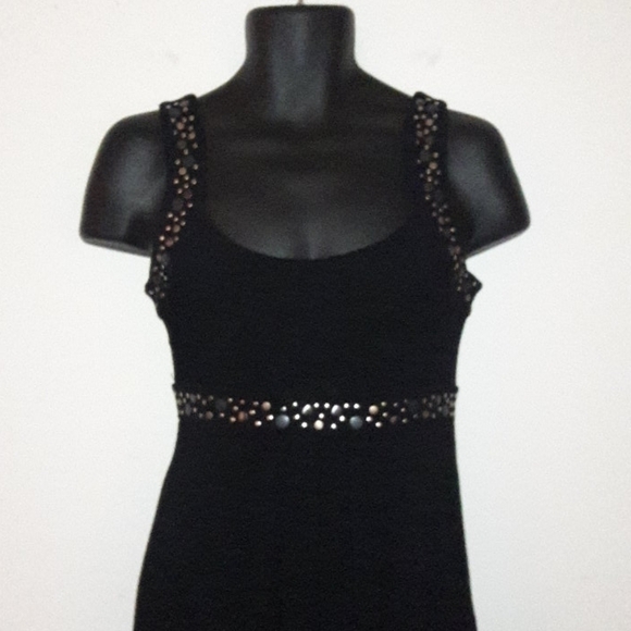 Fit and Flirty Black Dress w/ Metallic Accents, M - Picture 3 of 8